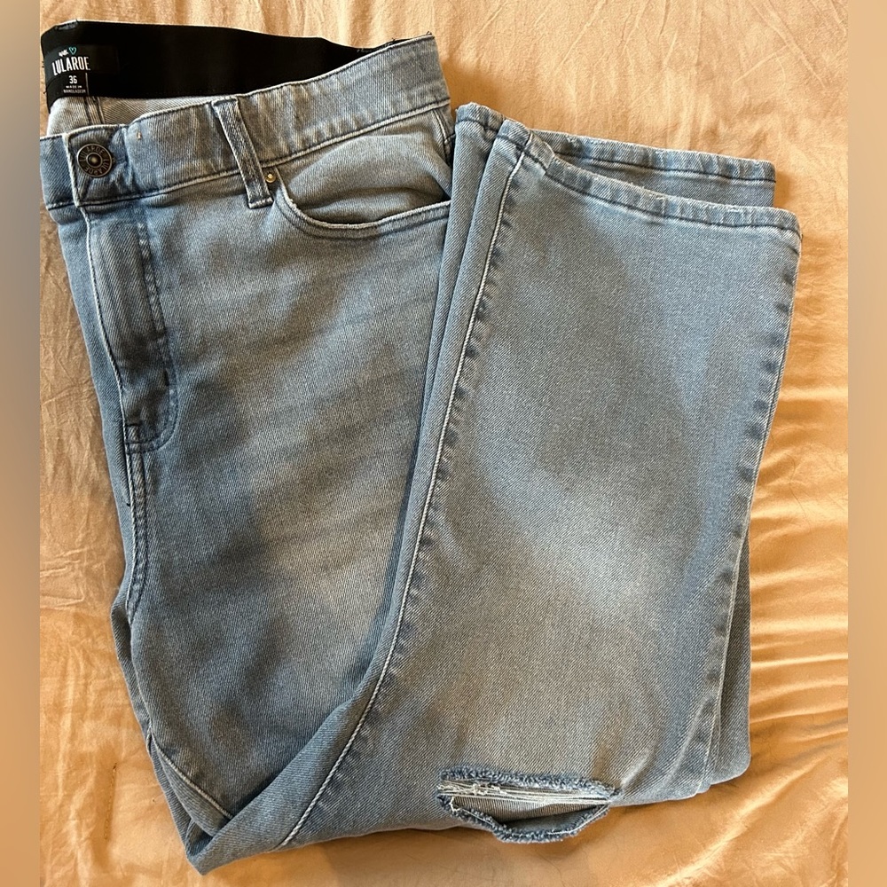 Very cute LuLaRoe cropped kick flare jeans.  Size 36. These are amazing!!